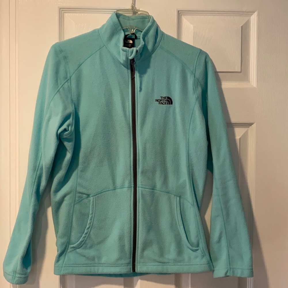 Mint Green North Face front zip jacket